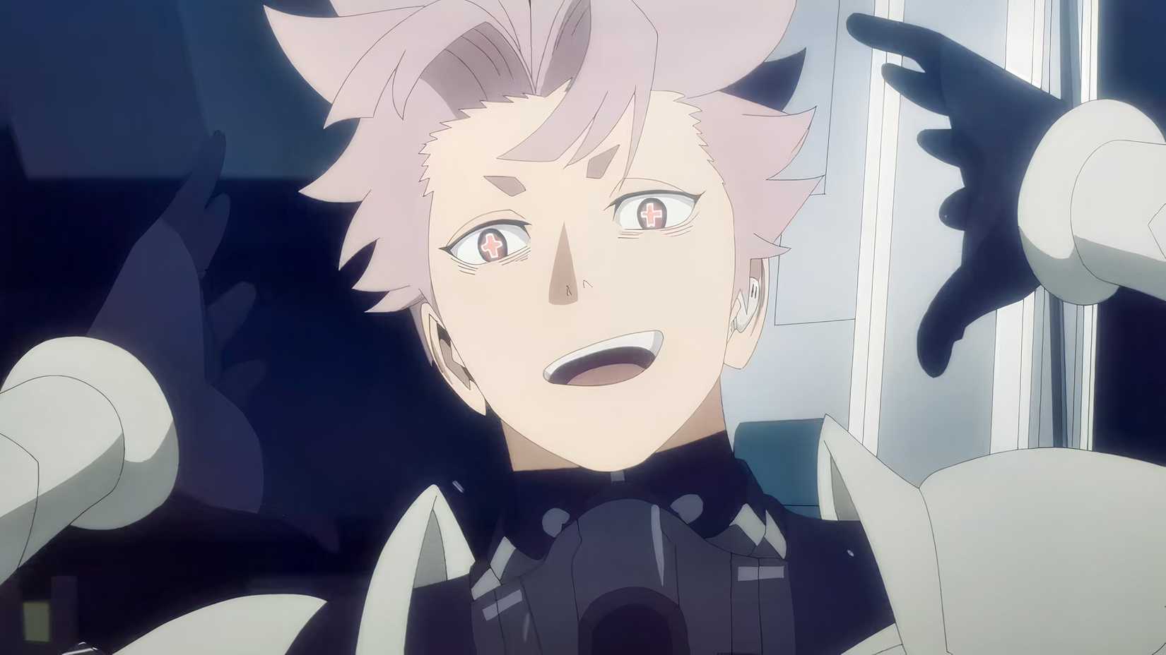 Narumi smiles while looking at someone in Kaiju No. 8