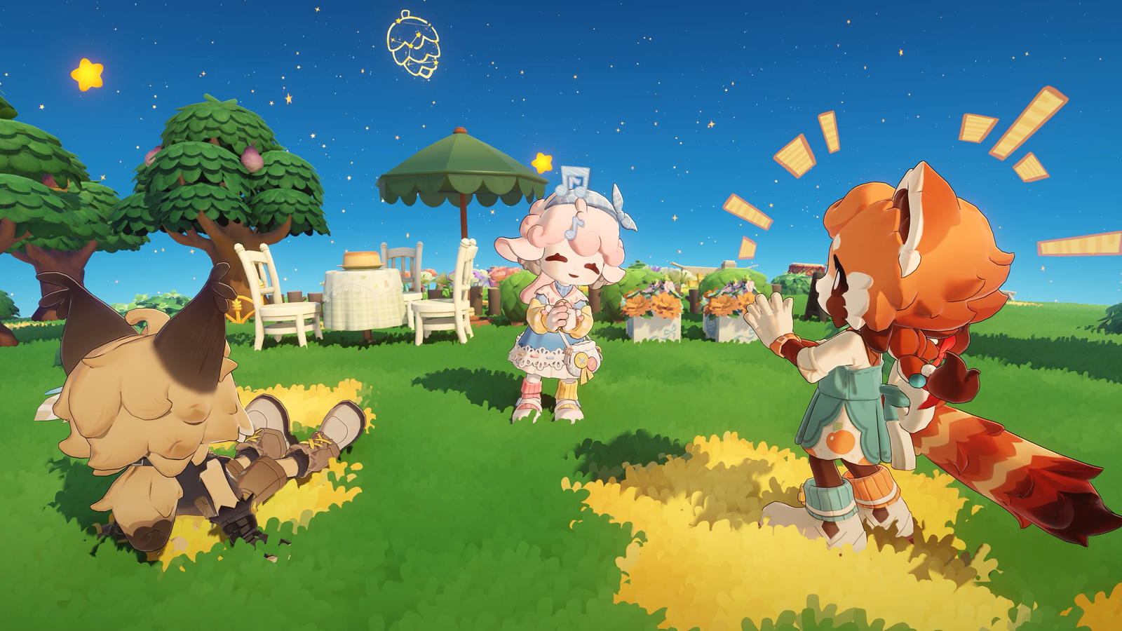 Several Petit Planet characters gather in the grass