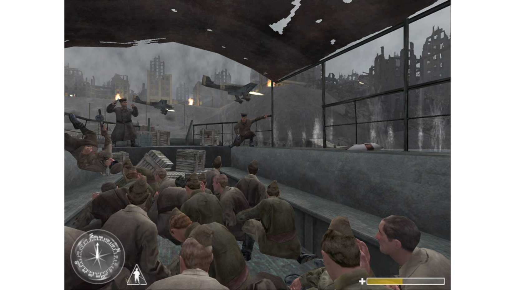 The player inside a boat in Call of Duty.