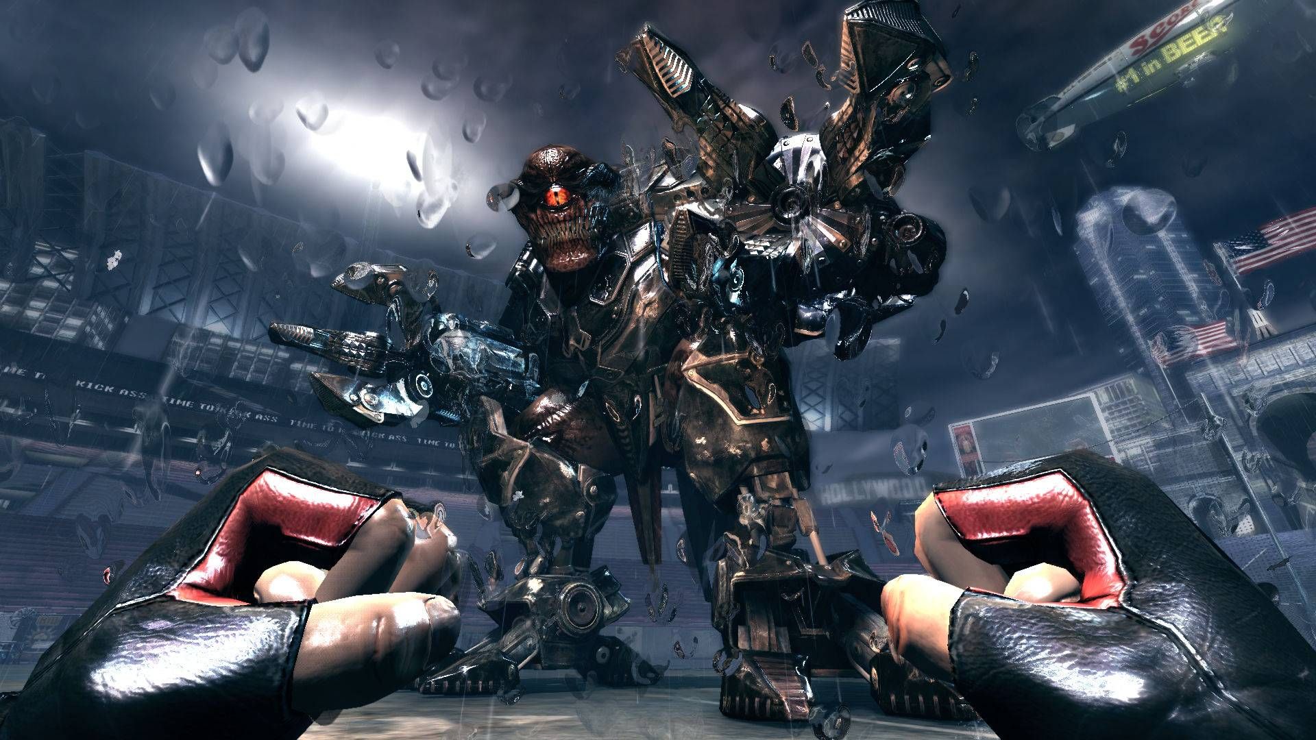 A huge robot enemy in Duke Nukem Forever.