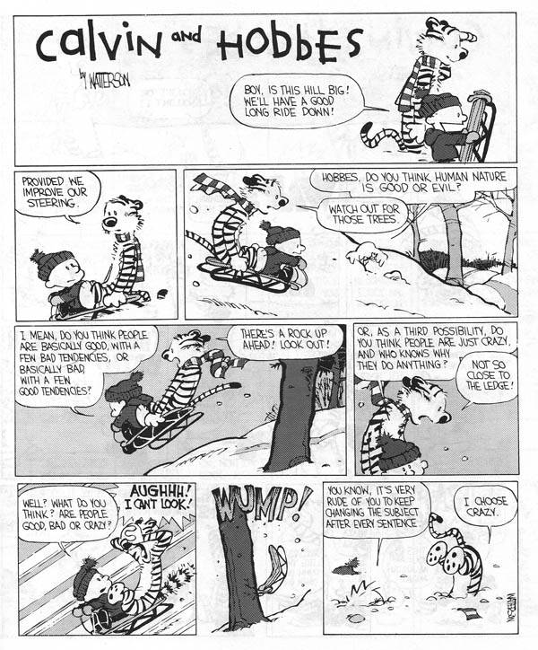 Calvin and Hobbes Human nature
