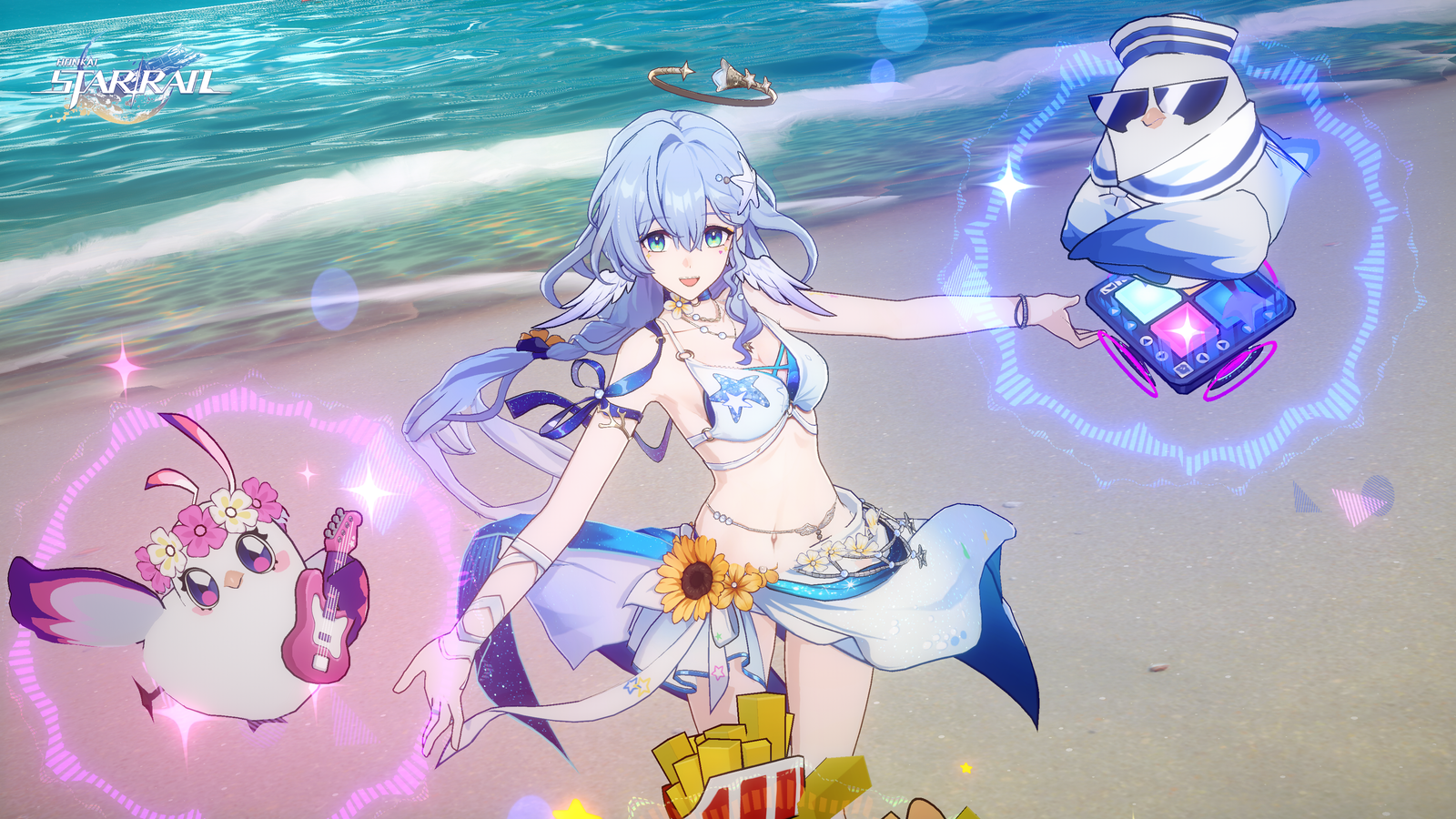Robin Sumeretto poses with her birds in Honkai: Star Rail