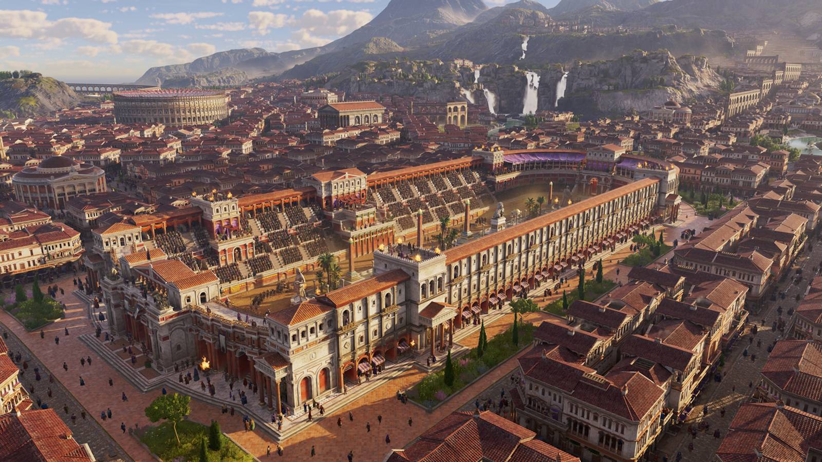 A completed, decorated Hippodrome in Anno 117