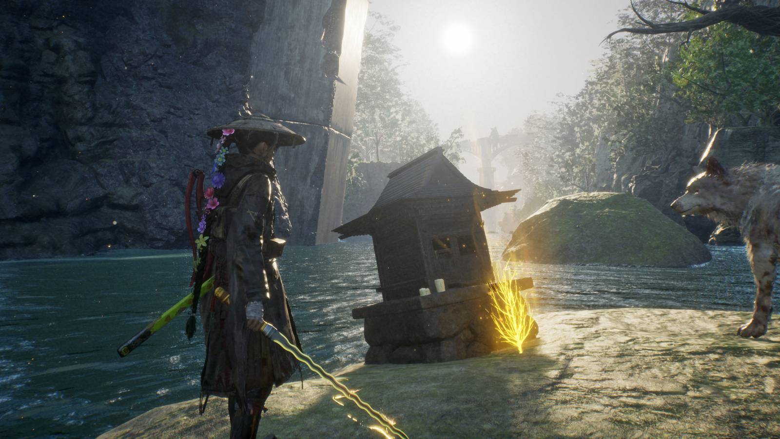 Emma and Koo look at a dragon vein shrine in Beast of Reincarnation.