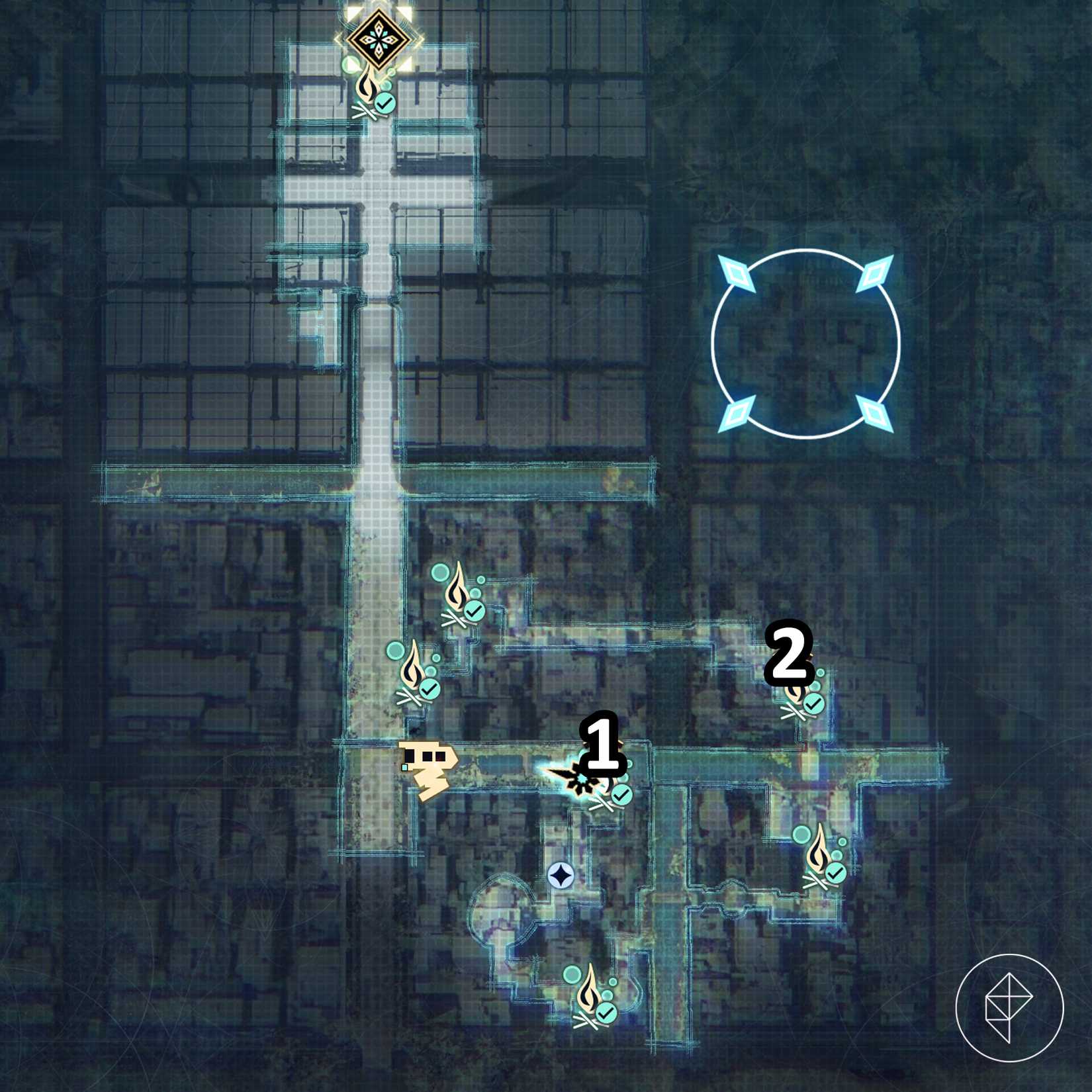 The two shrine locations in Beast of Reincarnation's Capital.