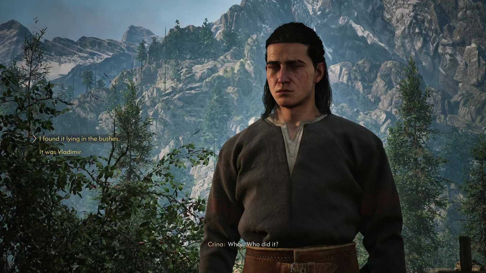 Coen standing in the open with trees behind him in The Blood of Dawnwalker.