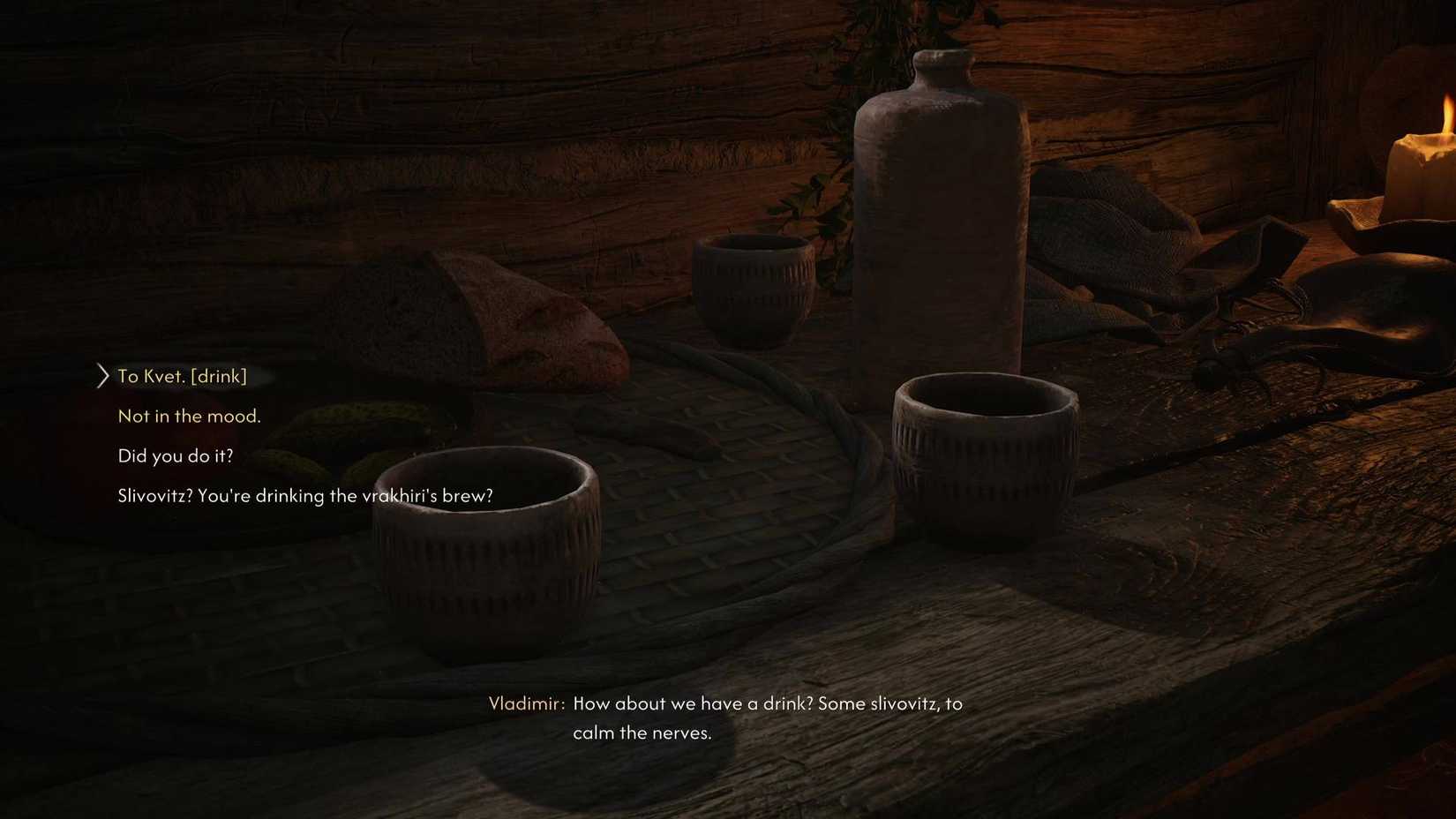 Two cups on the table in The Blood of Dawnwalker.