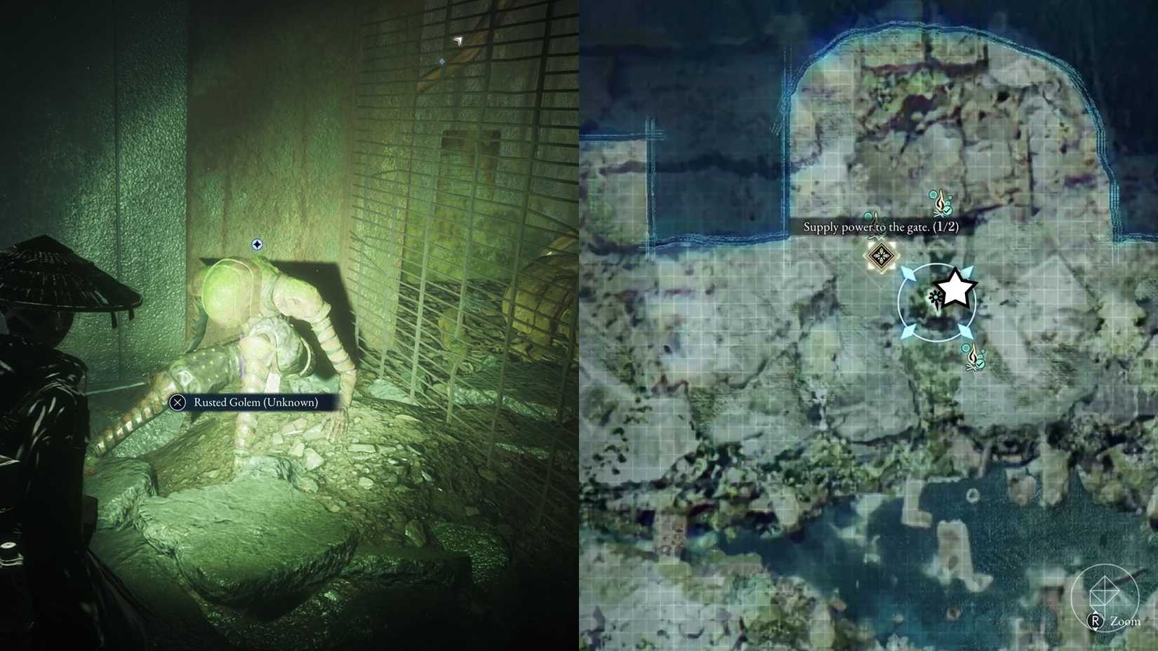 A montage of two Beast of Reincarnation images showing the location of generator devices