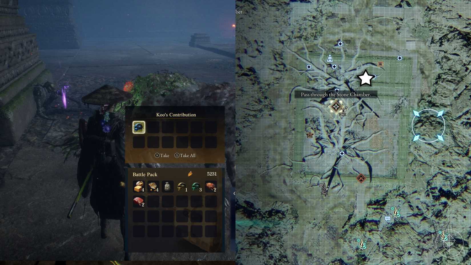 A montage of two Beast of Reincarnation images showing the location of generator devices