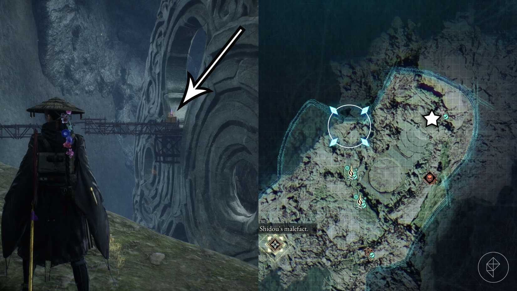 A montage of two Beast of Reincarnation images showing the location of a memory chip
