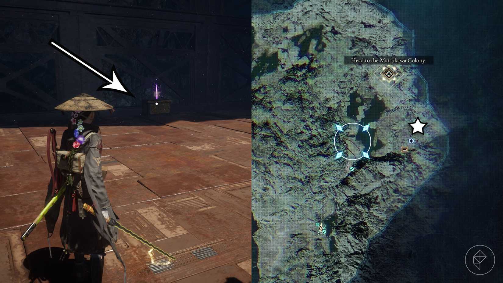 A montage of two Beast of Reincarnation images showing the location of generator devices
