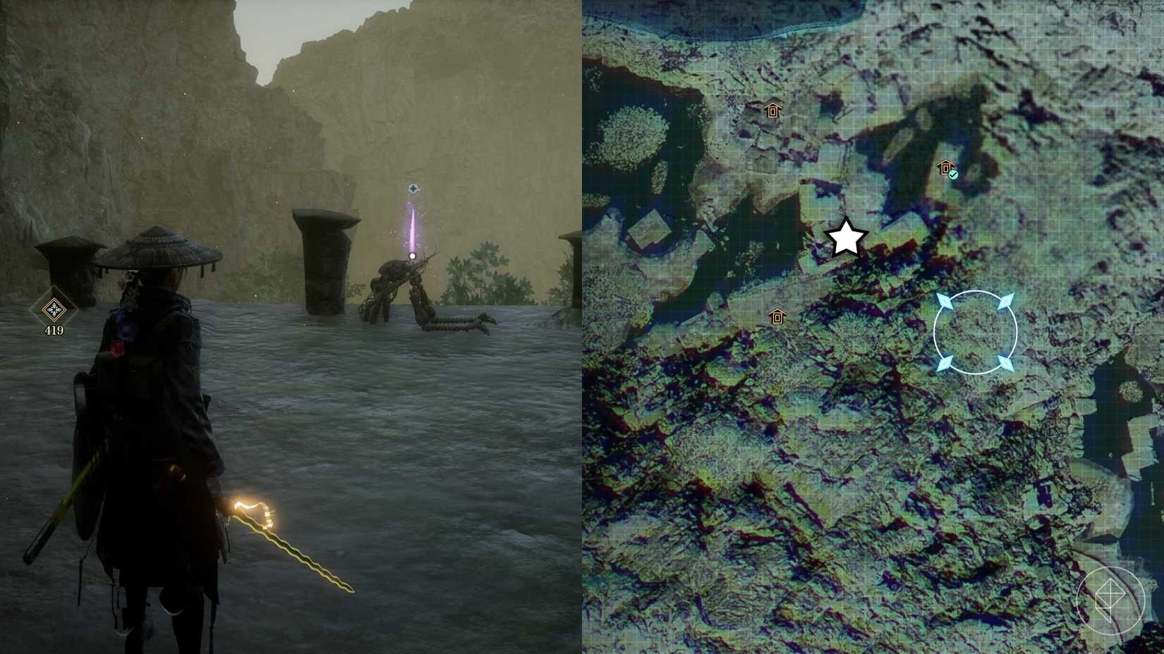 A montage of two Beast of Reincarnation images showing the location of a memory chip