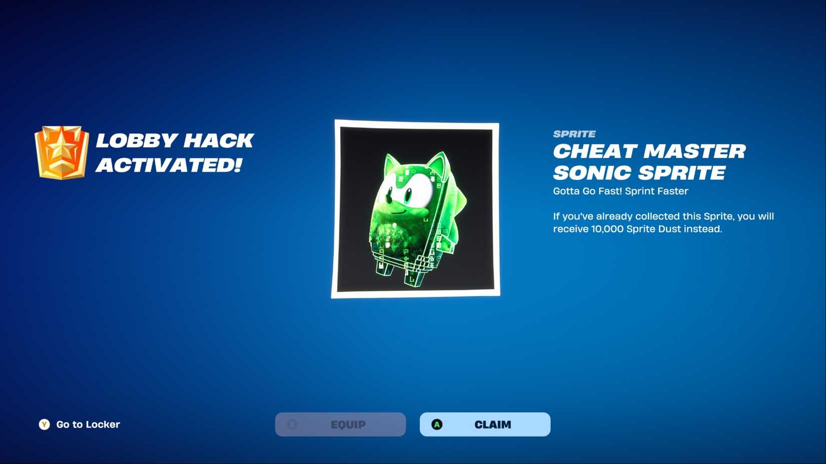 receiving a cheat master sprite from lobby hack