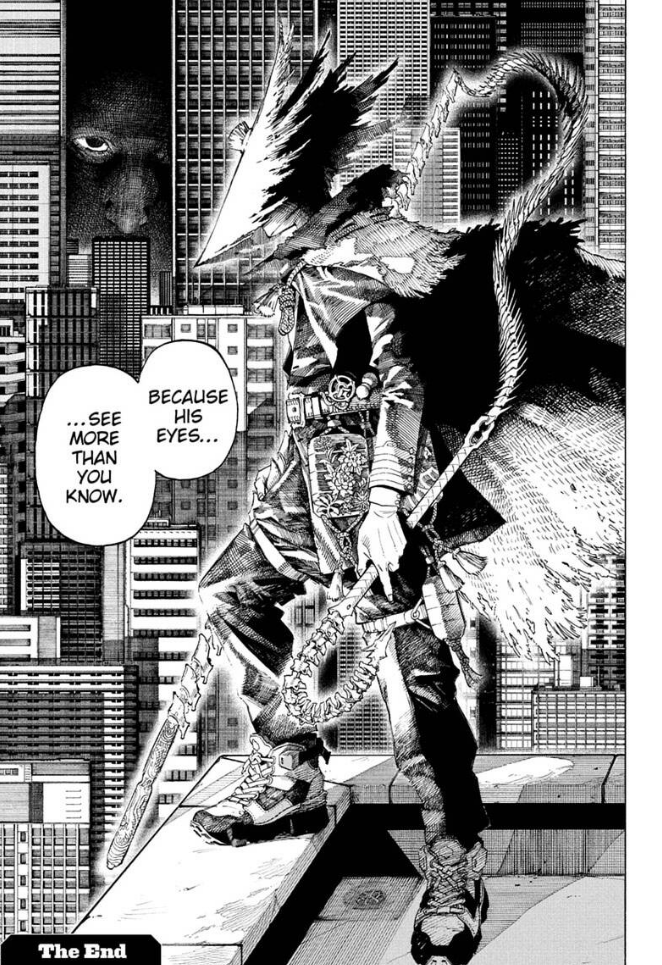 The final page from the one-shot manga don't laugh shijima by Kohei Horikoshi