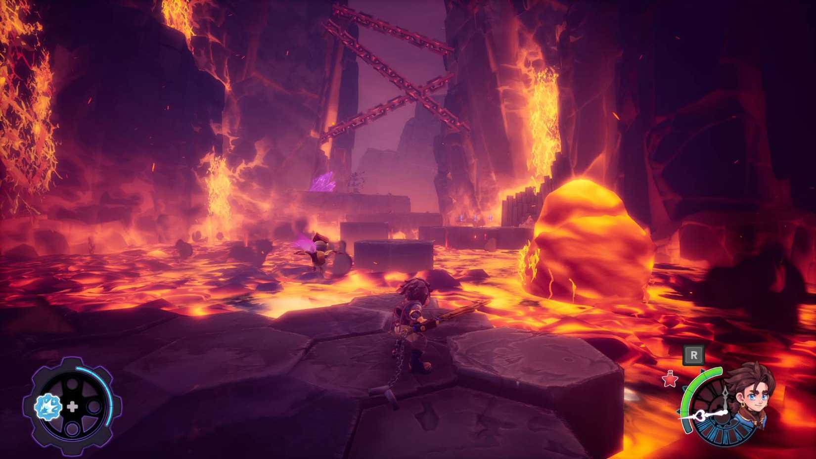 A lava-filled canyon in Duskfade.