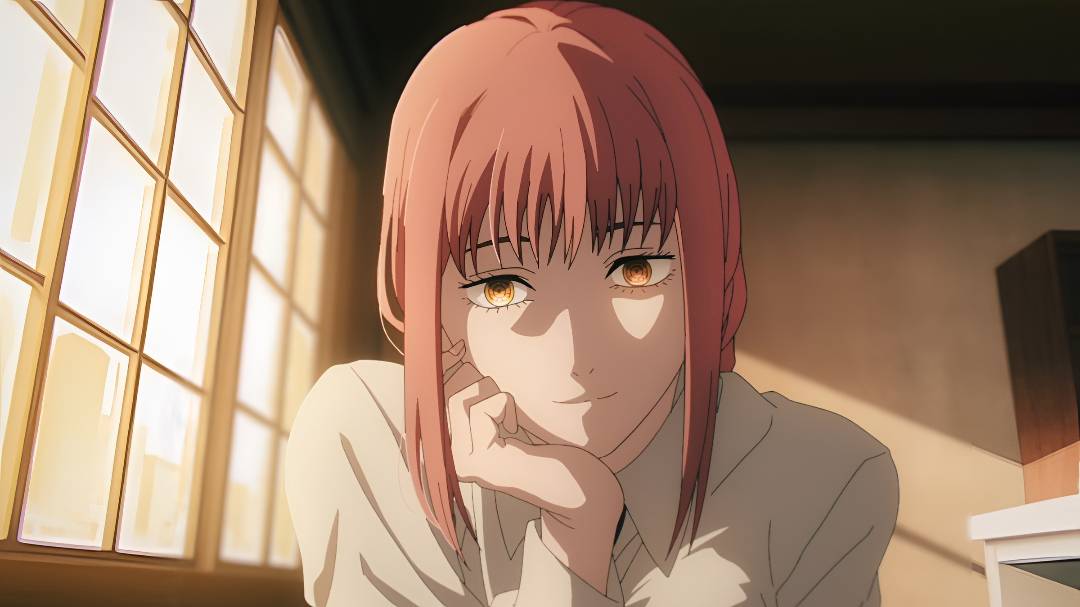 Makima stares at the viewer menacingly in Chainsaw Man