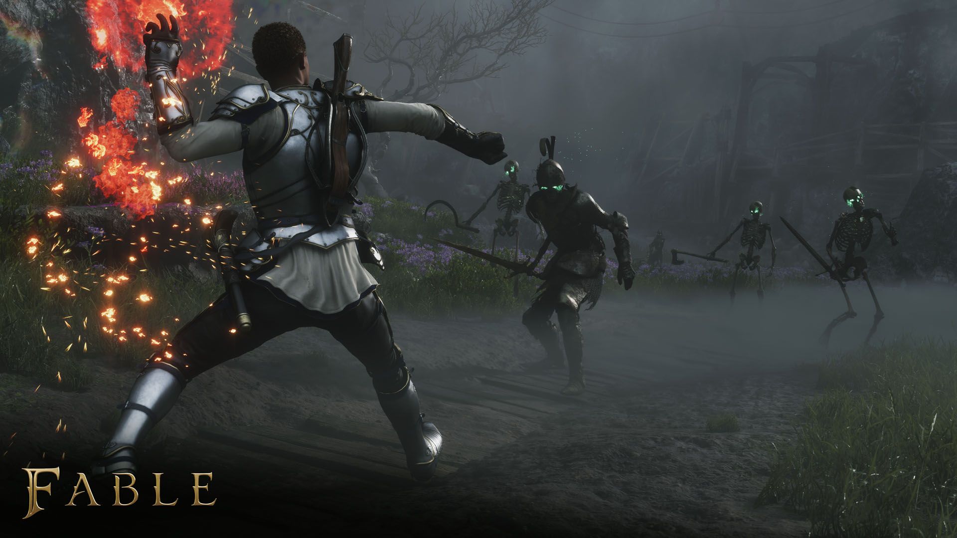 Fable Gamescom 2026 screenshot skeletons magic spell