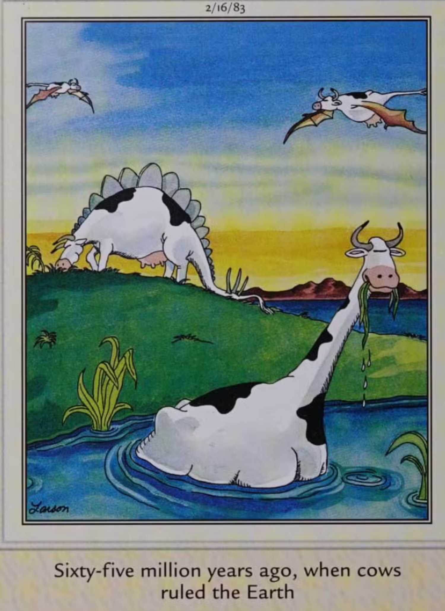 the far side february-16-1983-cow-dinosaurs