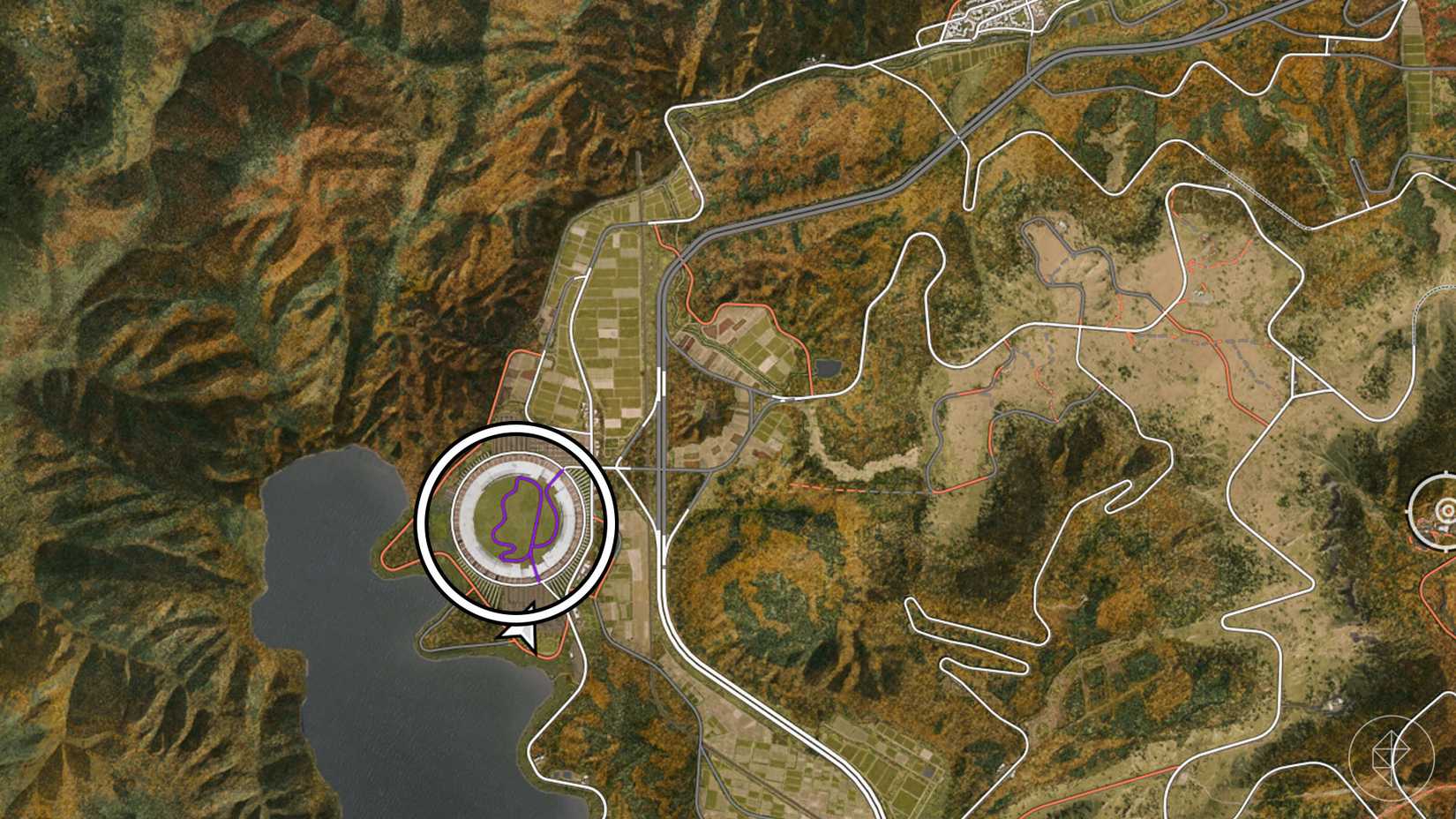 Map showing the location of Shimanoyama Heat mascots in Forza Horizon 6