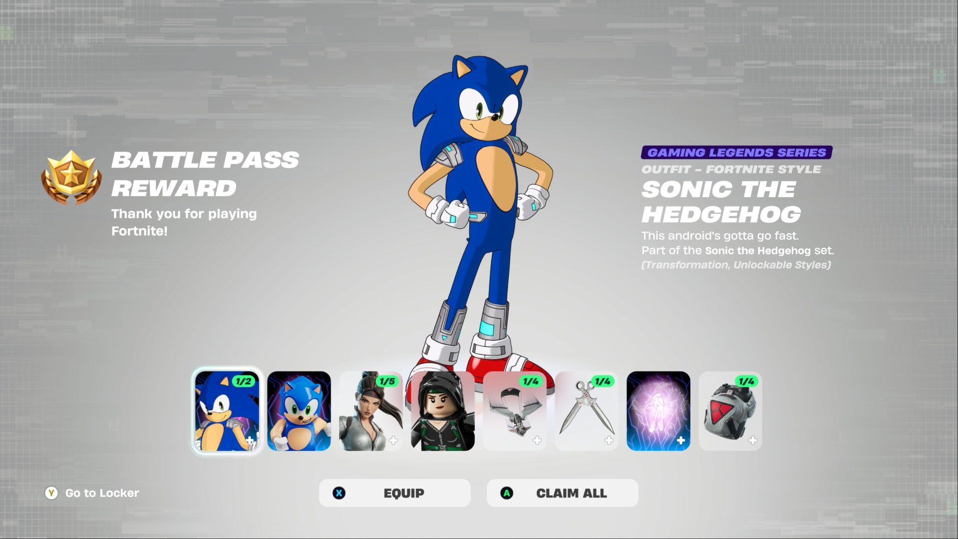 sonic the hedgehog battle pass reward