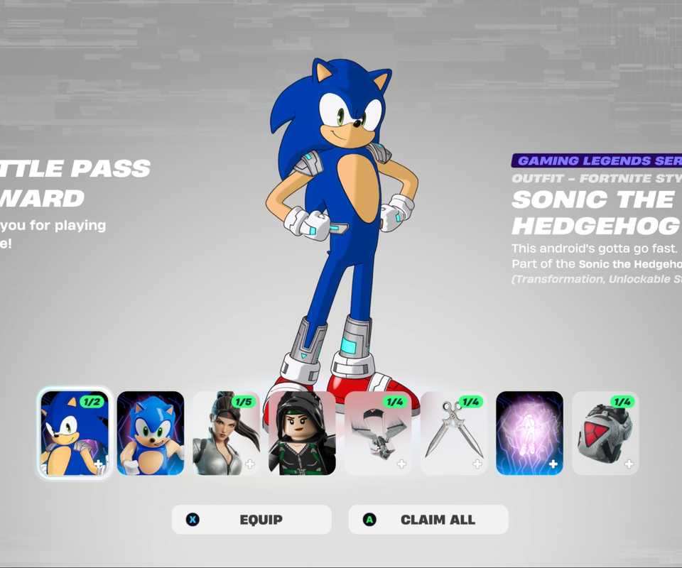 sonic the hedgehog battle pass reward