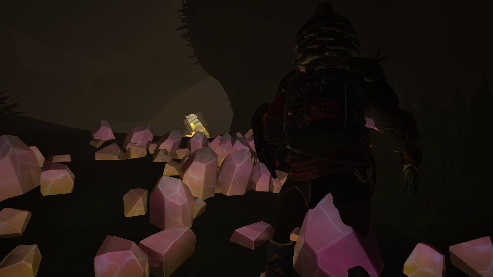 Willow standing near a deposit of phantom quarts in Grounded 2