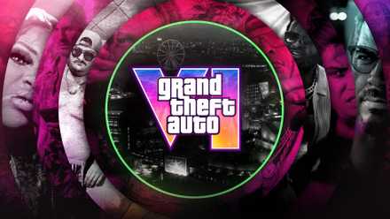 GTA 6's logo superimposed on an image of Vice CIty