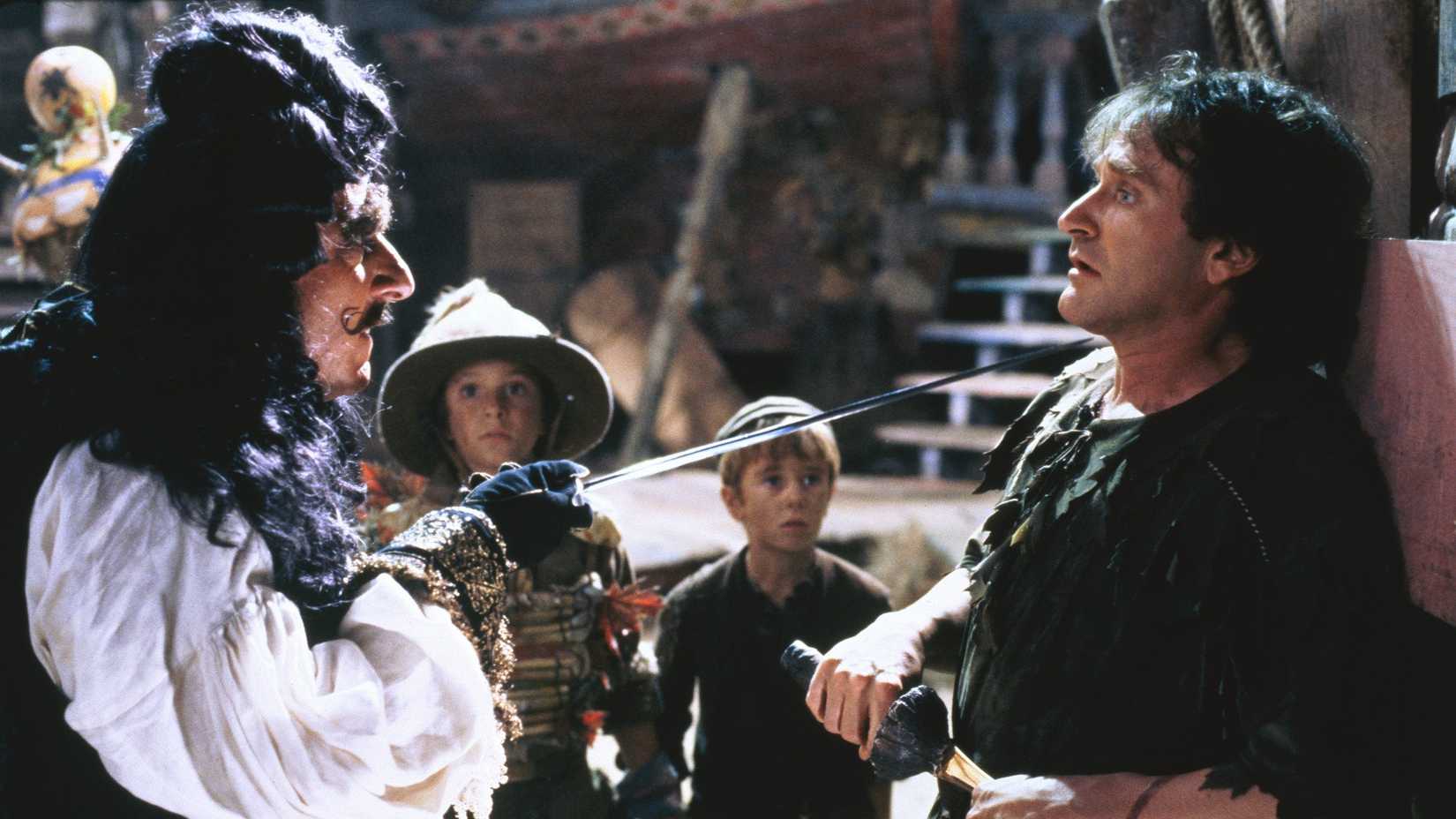 Dustin Hoffman and Robin Williams in Hook.