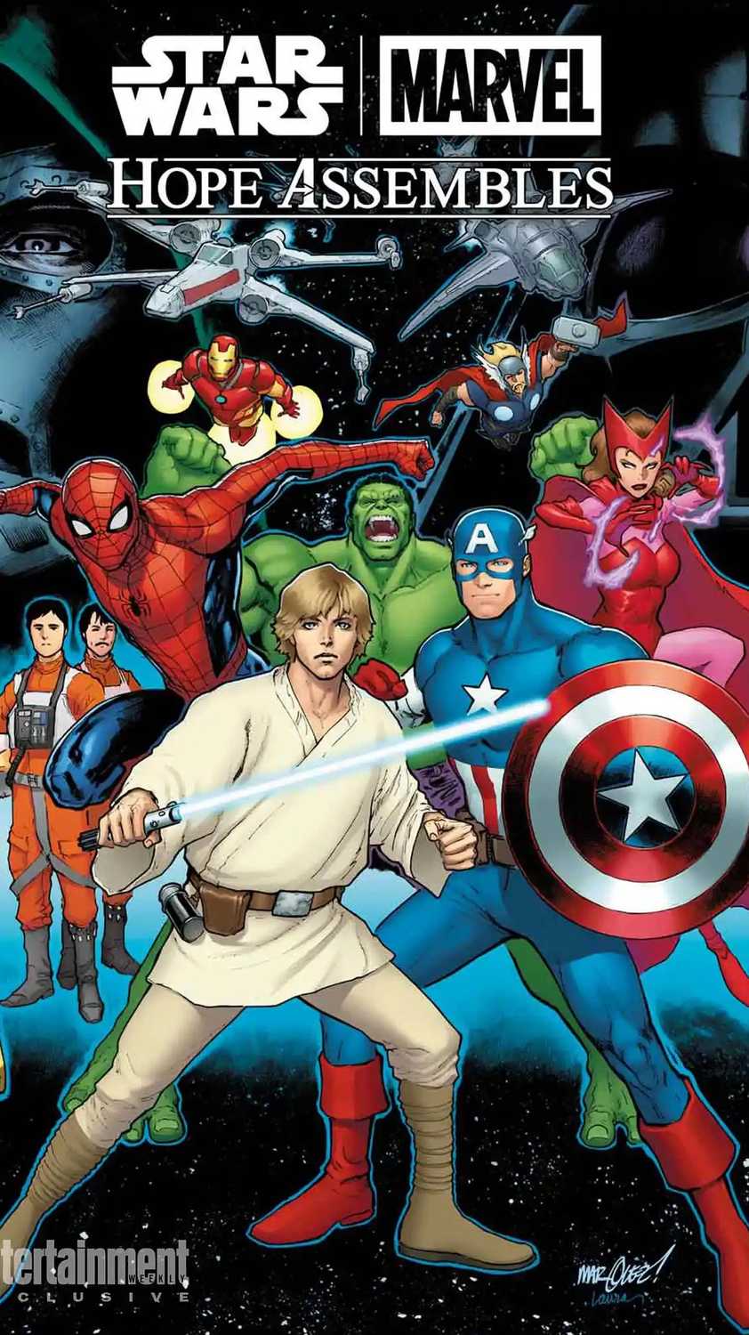 Hope Assembles cover featuring Luke Skywalker and Captain America