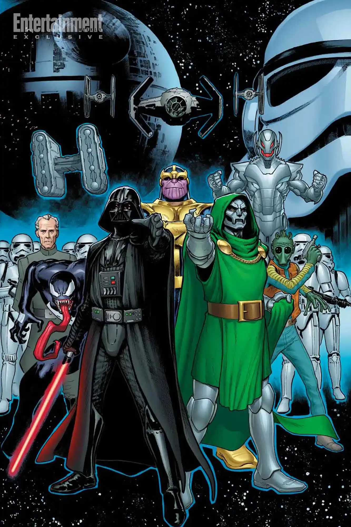 Hope Assembles Cover featuring Darth Vader and Doctor Doom.
