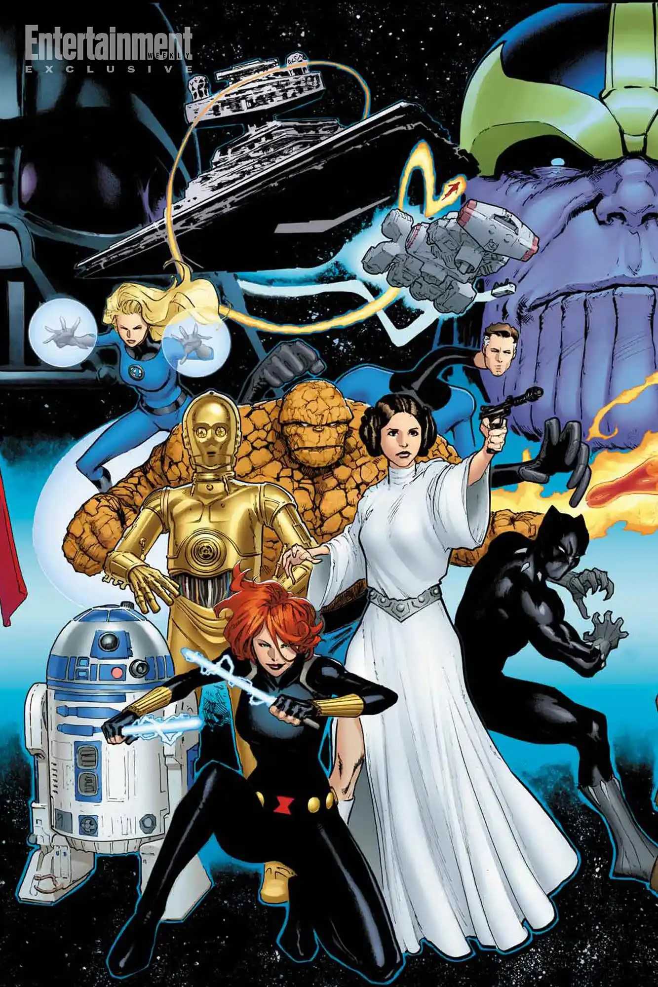 Hope Assembles cover featuring Princess Leia and The Thing.