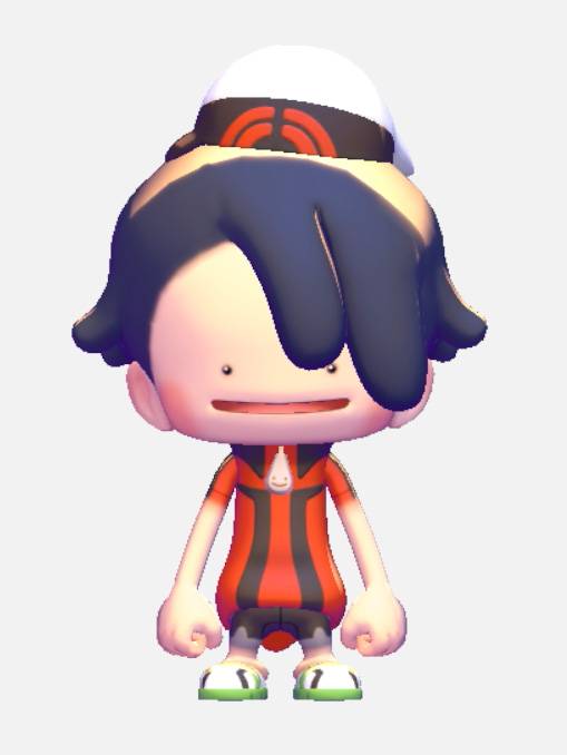 A Ditto dressed up as Brendan/Ruby from Pokémon OmegaRuby and AlphaSapphire in Pokopia