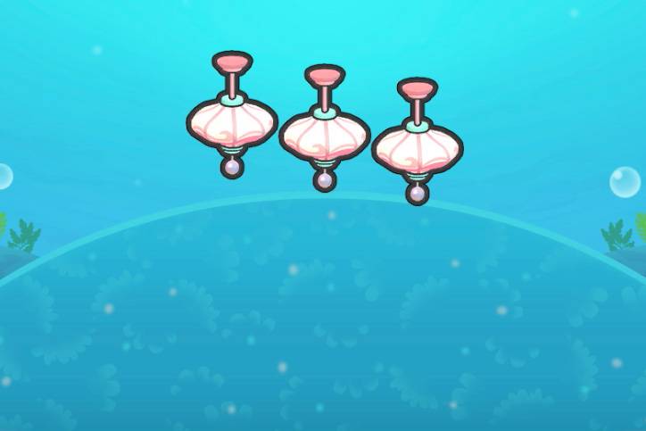 Three special hanging lamps in a row in Pokopia
