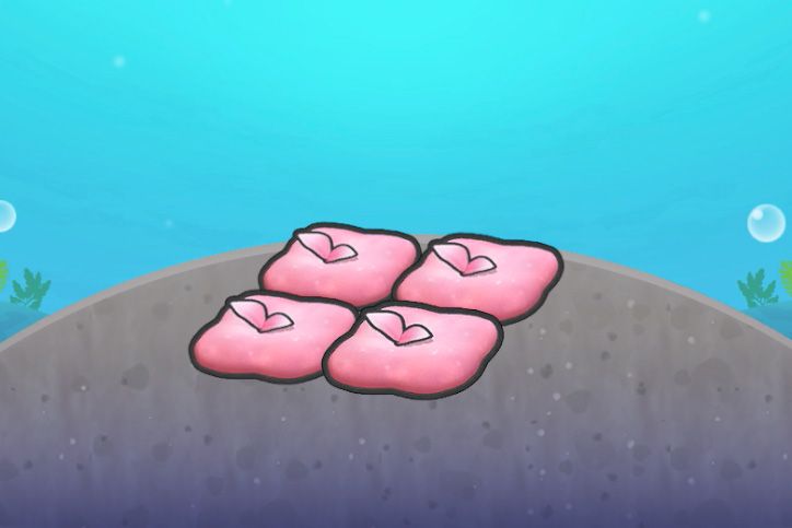 Four pink mossy squares in Pokopia