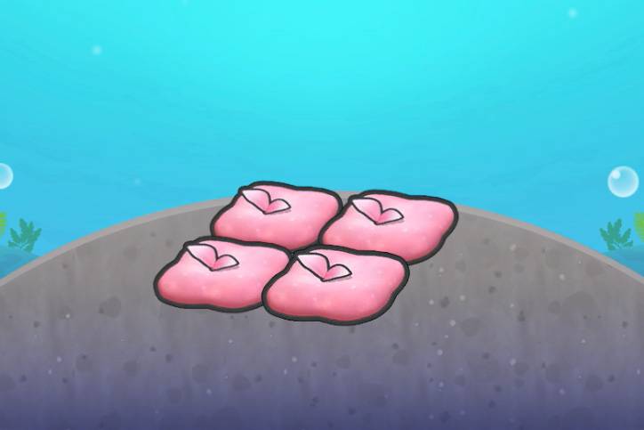 Four pink mossy squares in Pokopia