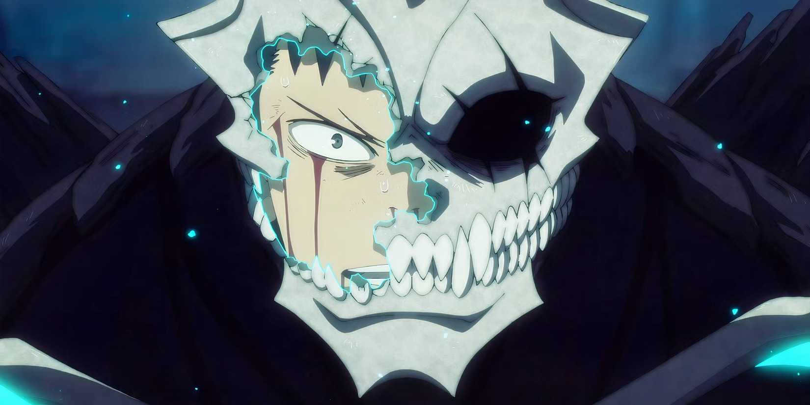 Kafka undergoes a transformation in his kaiju form in Kaiju No. 8