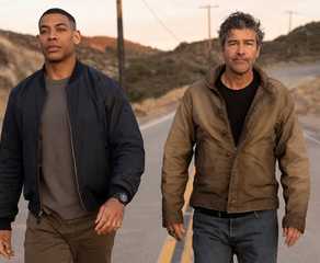 Aaron Pierre (left) and Kyle Chandler in Lanterns.