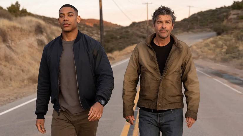 Aaron Pierre (left) and Kyle Chandler in Lanterns.