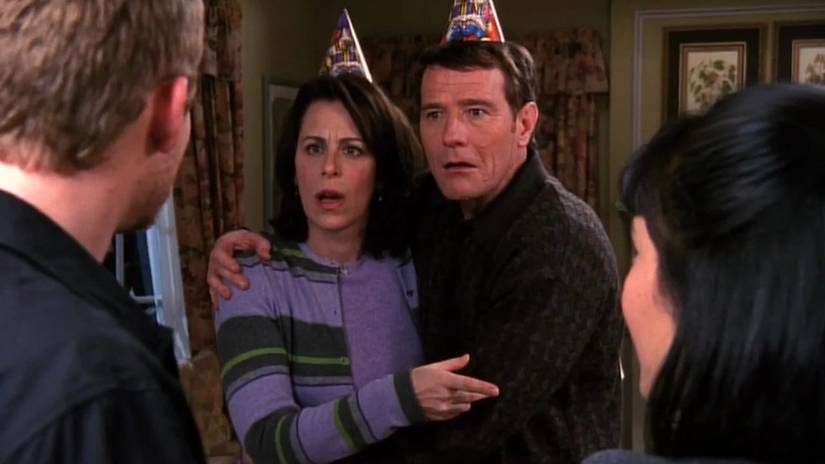 Jane Kaczmarek and Bryan Cranston as Lois and Hal Wilkerson in Malcolm in the Middle.
