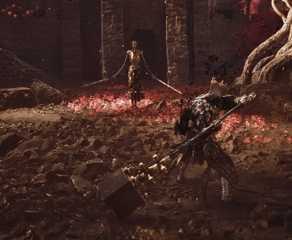 A character wields a hammer in Mortal Shell 2.