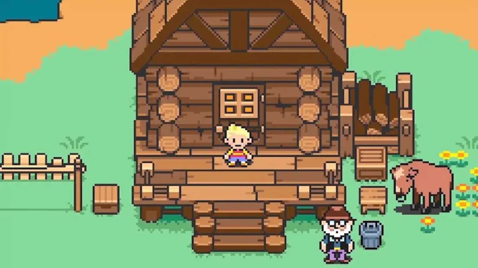 Lucas outside a cabin in Mother 3