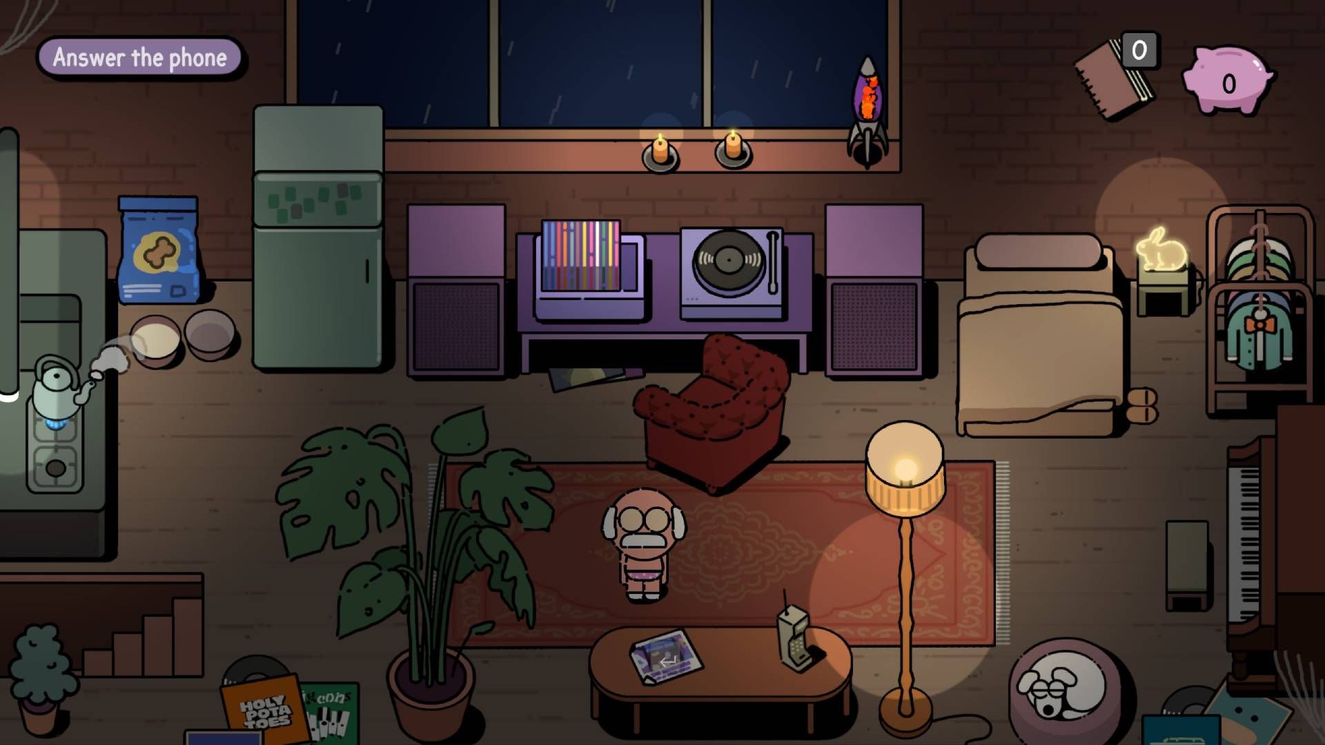 George in Mr. Records standing in his bedroom.