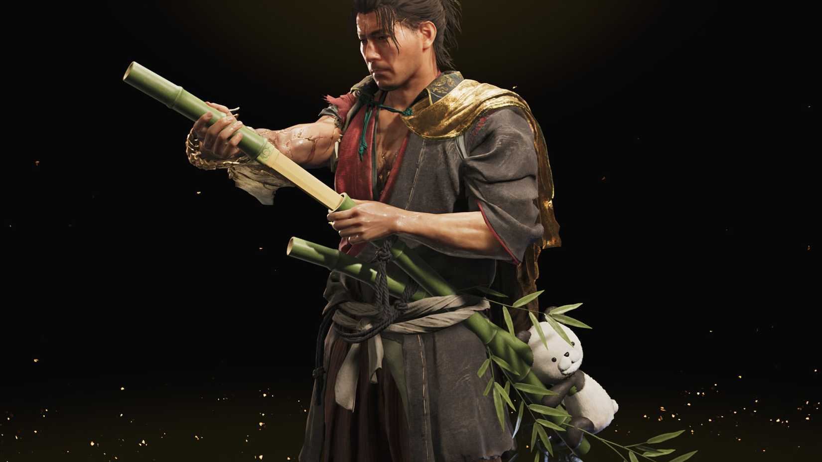 A Onimusha: Way of the Sword screenshot showing the Bamboo & Panda sword