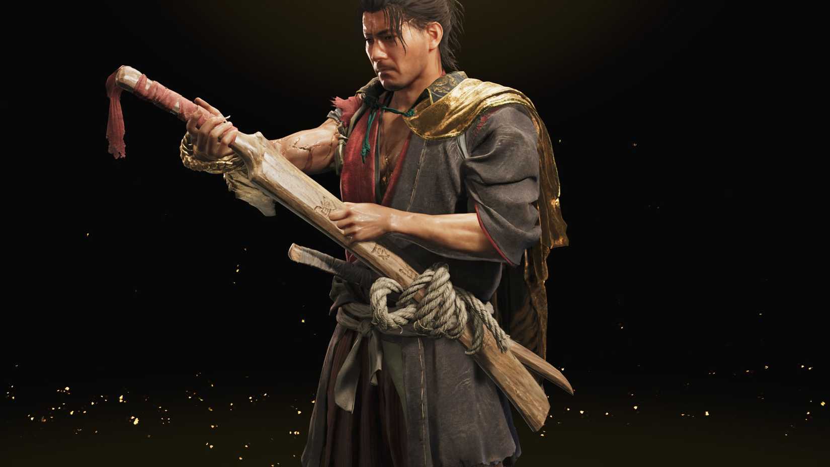A Onimusha: Way of the Sword screenshot showing the Whittled Oar sword