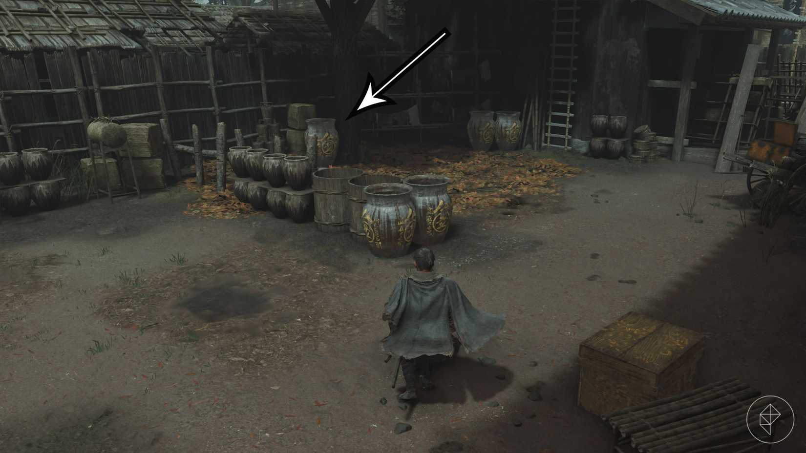 A Onimusha: Way of the Sword screenshot showing where you must go to find the Sout Pillars