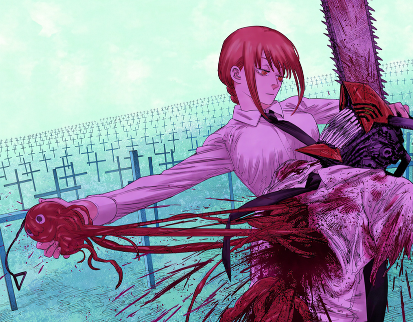 Makima rips out Denji's chainsaw heart in Chainsaw Man
