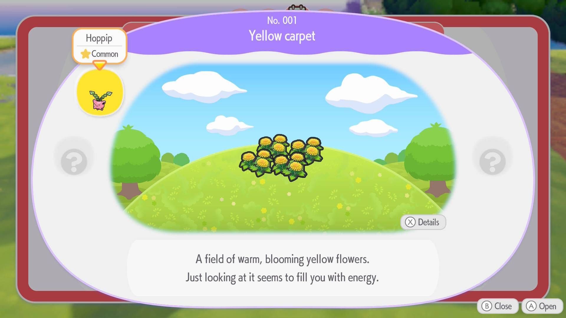 The Yellow Carpet habitat in Pokémon Pokopia.