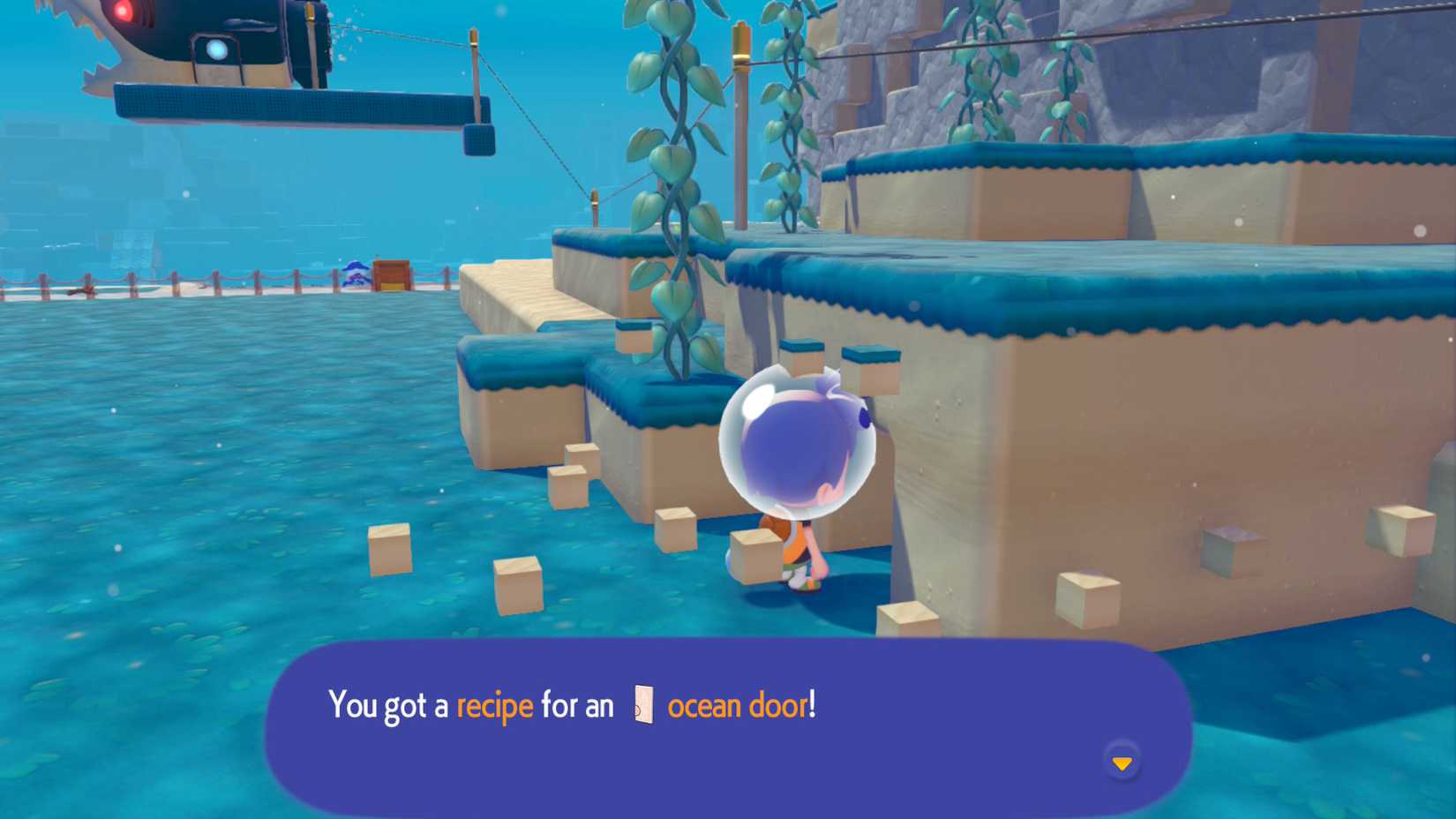 A Ditto finding ocean doors in Pokopia