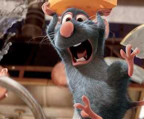 Remy holds cheese in Ratatouille.
