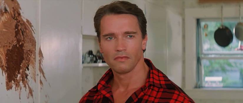 Arnold Schwarzenegger in Raw Deal cake scene